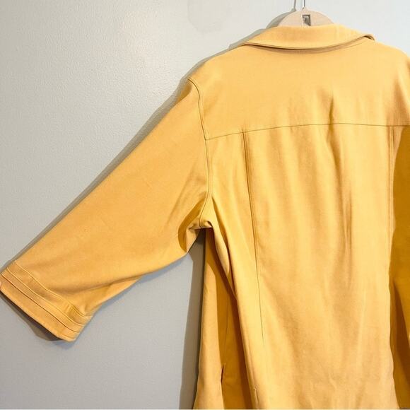 Plus Size JM Collection Women Yellow Suedelike Button Down 3/4 Sleeve Size 3X - Picture 10 of 12